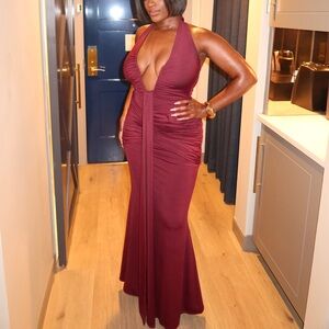 BABYBOO Burgundy Maxi Dress